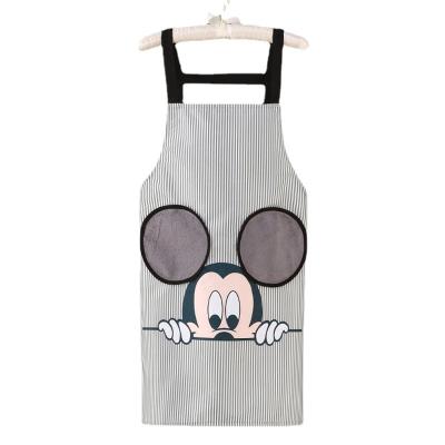 China Cleaner Cute Aprons Shoulder Strap Cartoon With 2 Pockets Polyester Cotton Waterproof Chef Cafe Food Cooking Bib Kitchen Cleaning Apron for sale