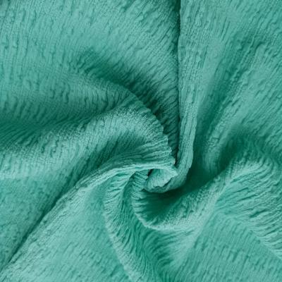 China Tear-Resistant In Stock Soft 97%Polyester 3%Spandex Cotton Seersucker Knit Fabric For Women Wear for sale