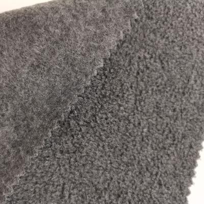 China Anti-Pull 100% Polyester Double Side Brushed Heather Gray In Stock Polar Fleece Fabric For Winter for sale