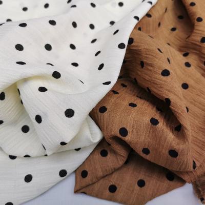 China Breathable Polyester Bubble Crepe Fabric Chiffon Dot Printing Suits Children's Dress for sale