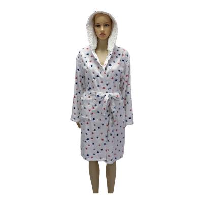 China Hot Sale Thermal Luxury Polyester Women Bathrobes Fancy Nightgowns And Sleepwear Custom Made With Hood for sale