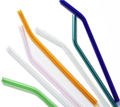 China Custom Straw 8mm Eco Friendly Color Glass Set Glass Straws Reusable Glass Straw for sale