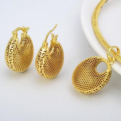 China New Fashion TRENDY Italian Gold Plated Jewelry Sets Zircon Jewelry Set for sale