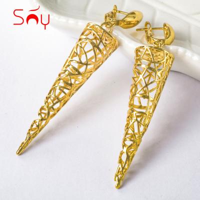 China Custom Hiphop Jewelry Maker Fashion Circle Earring Jewelry 14k 18k Gold Plated Brass Bridal Earrings for sale