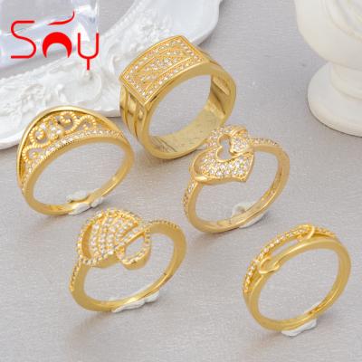 China Hiphop Simple Design 18k Gold Plated Iced Out Brass Band Rings Mens Womens Eternity Hiphop Ring for sale