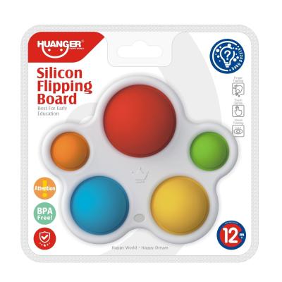 China Early Educational Baby Sensory Toys Silicone Flipping Board Baby Toys HE0147 for sale