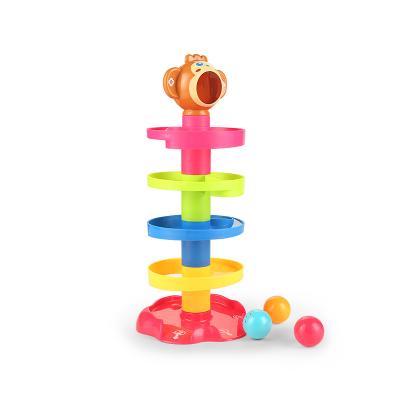 China ABS+PP Ball Drop Roll Tower Development Educational Swirl Toys For 6 Months Baby for sale