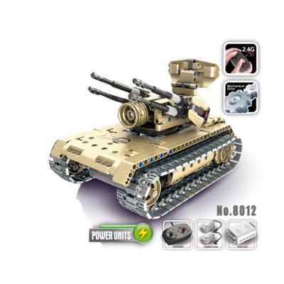 China Rechargeable Bricks Radio Control Toy 453Pcs RC Car RC Tank Military Eco-friendly Building Kits For Kids for sale