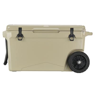 China Waterproof Outstanding Quality Modern Design LLDPE PU Outdoor Cooler Box With Wheels for sale