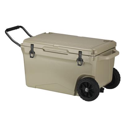 China Good quality waterproof online wholesale temperature ice chest cool outdoor cooler box with wheels and handle for sale