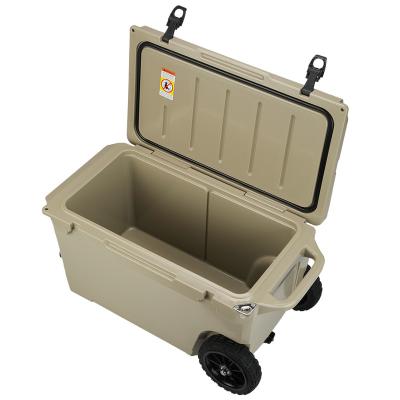 China Waterproof Good Quality Outdoor Trolley Ice Chest Cooler Box With Wheels And Handle for sale