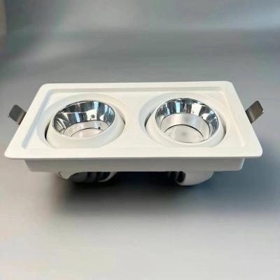 China Office 2*12w Led Down Light Enclosed Commercial Spot Light Square Cob Down Light Led Downlights Spotlight for sale