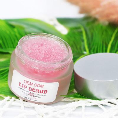 China Natural Organic Moisturizer Wholesale Private Label Vegan Lip Care Exfoliator Strawberry Pink Sugar Lip Scrub for sale