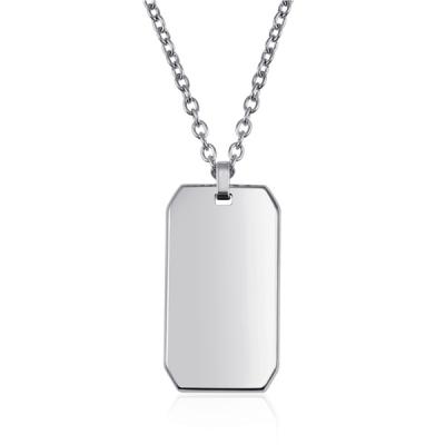 China Hiphop Classic Fashion Military Custom Smooth Dog Tags Stainless Steel Pendant Empty Necklace For Men for sale