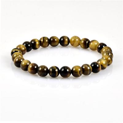 China Male Tiger Eye Bracelet Yellow Tiger Eye Bracelet Original Natural Custom Casual/Sporty Bead Stretch for sale