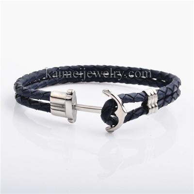 China New Fashionable High Quality Navy Viking Risers Silver Anchor Jewelry Men's Bracelet For Women Mens for sale