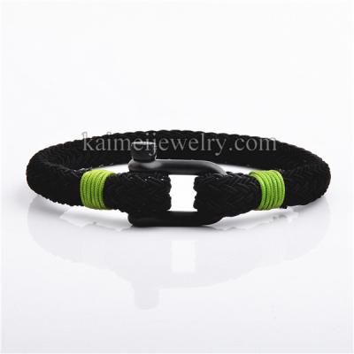 China Custom Nylon Sailor Anchor Charm Fashion TRENDY Jewelry Rope Bracelet for sale