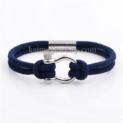 China Newest Style Charm Fashionable Unisex Stainless Steel Magnetic Snag Twisted Rope Bracelet for sale