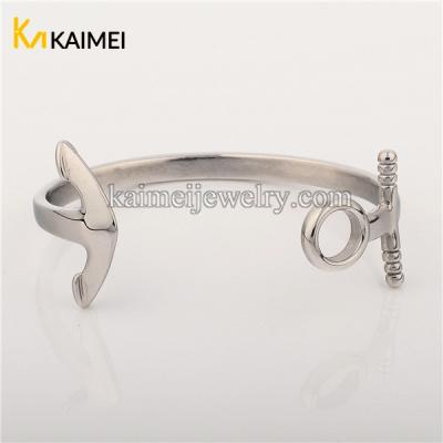 China Fashonable China Supplier Jewelry Stainless Steel Mens Womens Half Cuff Elegant Anchor Bracelet for sale