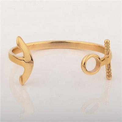 China New Designs Stainless Steel Fashion Anchor 18K Gold Bracelet Trendy Jewelry for sale