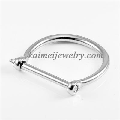 China New Arrival TRENDY Jewelry Accessory Engrave Logo Screw Cuff 316L Stainless Steel Cuff Bracelet for sale