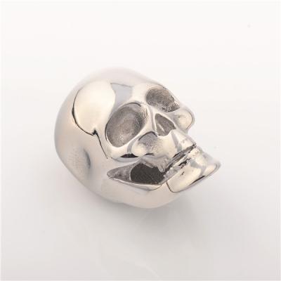 China Hot Selling Silver Plated Gothic Skull Stainless Steel Bracelet Connector Bangle Clasp For Leather Bracelet for sale