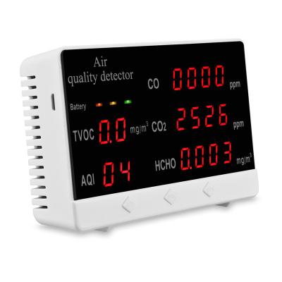 China Multi Parameter Online Monitor for Indoor Environment with Multiple Sensors PM2.5, CO, CO2, TVOC, HCHO, IAQ Sensor 1000mA for sale