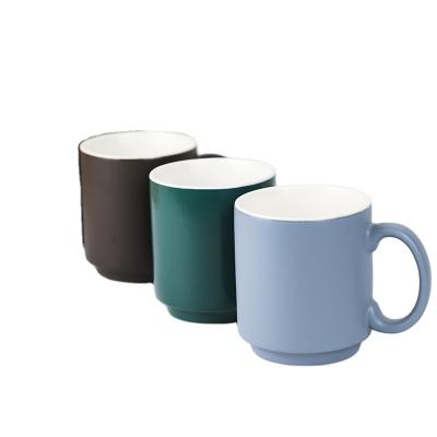 China 2021 New Product Viable Simple Style Office Cup Custom Ceramic Coffee Mug Porcelain for sale