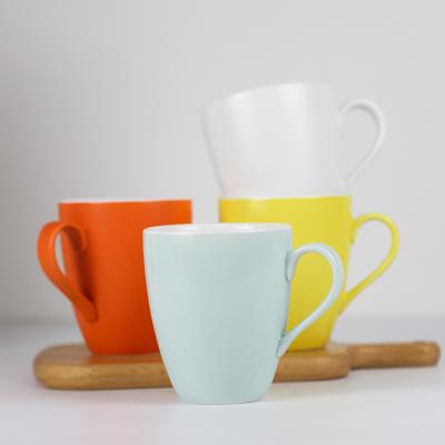 China 350ML 12OZ Viable Matte Glaze Mugs Glaze Inner Porcelain Double Color Outside OEM Cheap Wholesale Ceramic Coffee Custom Coffee Mug for sale