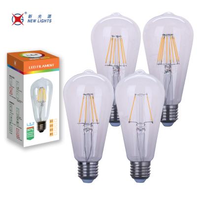 China Theme Park China UK Market Wholesales 2W 4W 6W 8W 10W 12W ST64 Led Filament Bulb E26 E27 B22 St64 Filament Bulb for sale