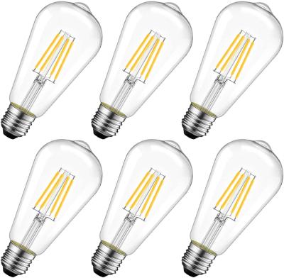 China Best price dimmable hotel LED filament bulb ST64 2w 4w 6w 8w led lamp bulb E26 E27 for USA market for sale