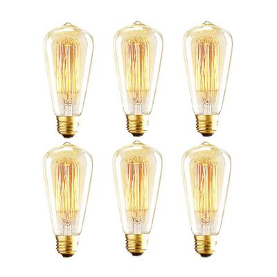 China Vintage 40W ST64 Edison Bulb Antique, Dimmable Vintage Squirrel Cage Edison Filament Light Bulb Soft Warm Low E26 110V 6Pack Bulb for sale