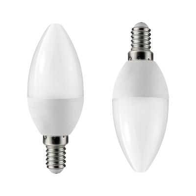 China Desktop High Power Daylight E27 E14 6W 480LM Candle Led Bulb for sale