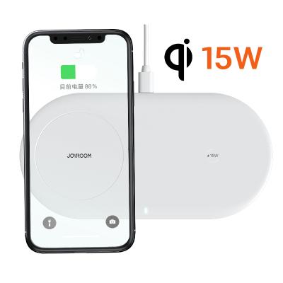 China 15W Fast Wireless Charger JOYROOM 2 in 1 Multi Phone 15W Multi Wireless Charger QI Stand System Fast Fast Charger Charging Wireless Protection for sale