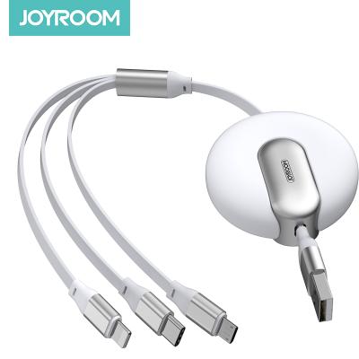 China Retractable USB Cable Joyroom 90 Degree Stretchable USB USB-C Charging Cable 3 in 1 for sale