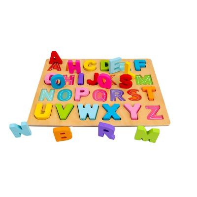 China Safe Free Sample Wooden 2022 Number Alphabet Blocks Puzzle Children's Educational Enlightenment Toys for sale