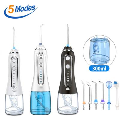 China Effectively Maintains Oral Health 5 Modes 300Ml Portable Water Flosser Dental Cordless Teeth Oral Irrigator Cleaner for sale