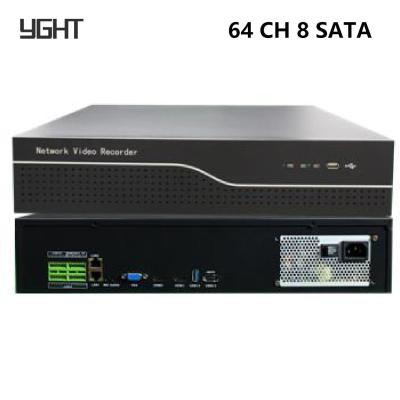 China 64 kanaal 4K bewakingsnetwerk video recorder NVR 8-bay HDD 320Mbps Dual HDMI Te koop