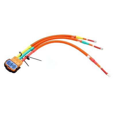 China Equipment ODM/OEM EV 35mm2 3POS 3Pin Three Phase High Voltage Wiring Assembly For Machine for sale