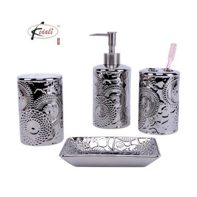 China Embossed Viables Electroplate Silver Color Bathroom Accessory for sale