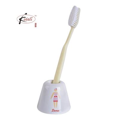 China Ceramic sustainable china for holder wholesale bathroom gift toothbrush accesory set for sale