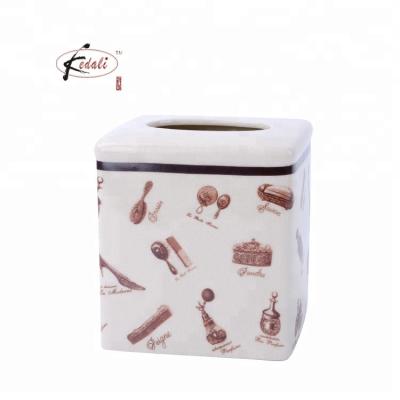 China Modern Top Sales Wholesale Customized Fancy Ceramic Tissue Box Holders for sale