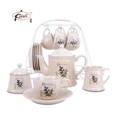 China Sustainable 6 Pieces Set Promotional China Made Pretty Coffee And Tea Cup Sets for sale