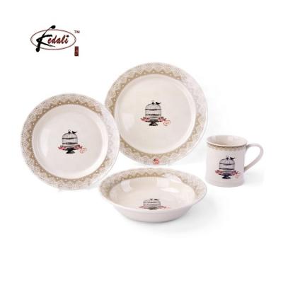 China Viable Set Of 4 China Manufacturer Unique Design Milk Dish Bowl Ceramic Dinnerware Set for sale