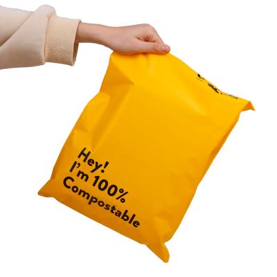 China Composatble Strong Ad Adhesive Sustainable Customizable Yellow Poly for sale