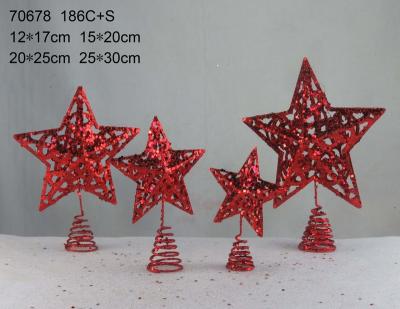 China Christmas Tree Star Classic Christmas Tree Star Glitter Metal Star for sale