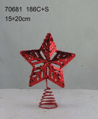 China Metal Wholesale Christmas Tree Star Spangle Christmas Glitter Star Decoration for sale