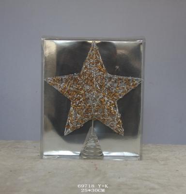 China Popular Decorative Silver Metal Star Christmas Tree Topper For Christmas Xmas Tree Ornament for sale