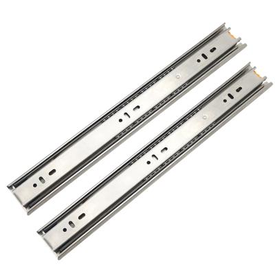 China Single Installation 8-20 Inch Stainless Steel Ball Bearing 3 Fold Drawer Slide Track Drawer Slide Rail for sale