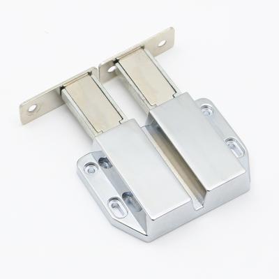 China Easy Magnetic Double Hooks Cabinet Spring Installation Magnetic Hook Push To Open Wardrobe Door Latch Bounce Device for sale